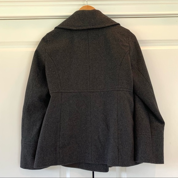 Michael Kors Pea Coat Wool Blend Gray Jacket Classic Double Breasted Small - Picture 4 of 8